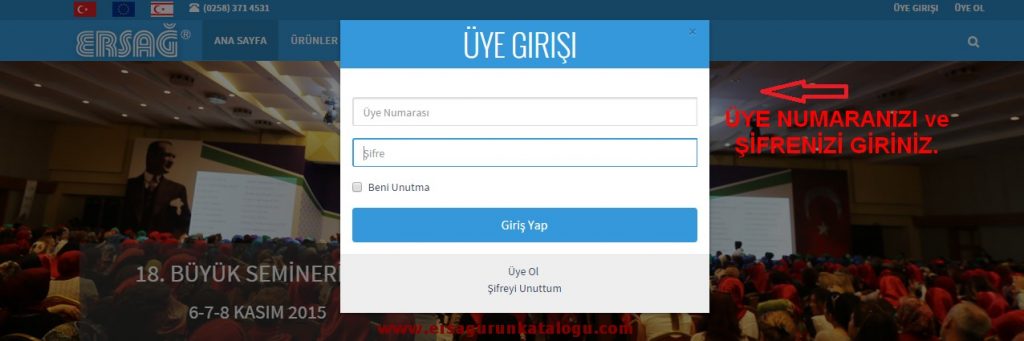 Ersağ Üyelik için (SPONSOR NO : 277433)